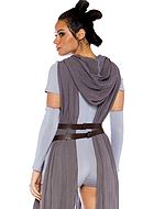 Rey från Star Wars, maskerad-romper med huva och korta ärmar